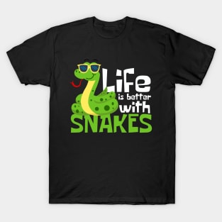 Life Is Better With Snakes Funny T-Shirt